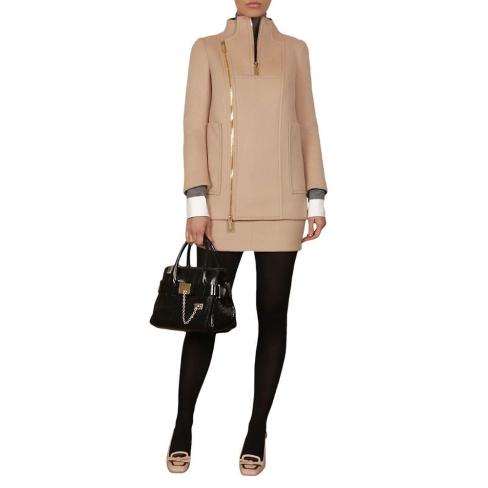 Dsquared2 Womens Wool Zip-Up High Neck Liverpool Jacket US 6 Beige IT 42 - NWT - Picture 1 of 5